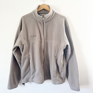 Columbia Men's Full Zip Mock Neck Fleece Jacket Beige L